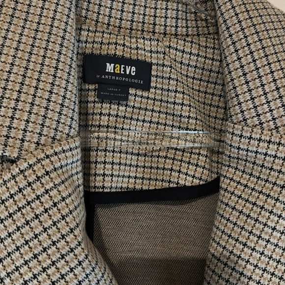 Anthropologie Maeve Womens Houndstooth Knit Blazer Jacket Preppy Sz Large - Picture 5 of 9